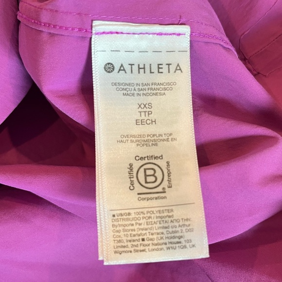 ATHLETA - Oversized Poplin Button-Up Blouse Top in Jazzy Purple size XXS - Picture 8 of 8